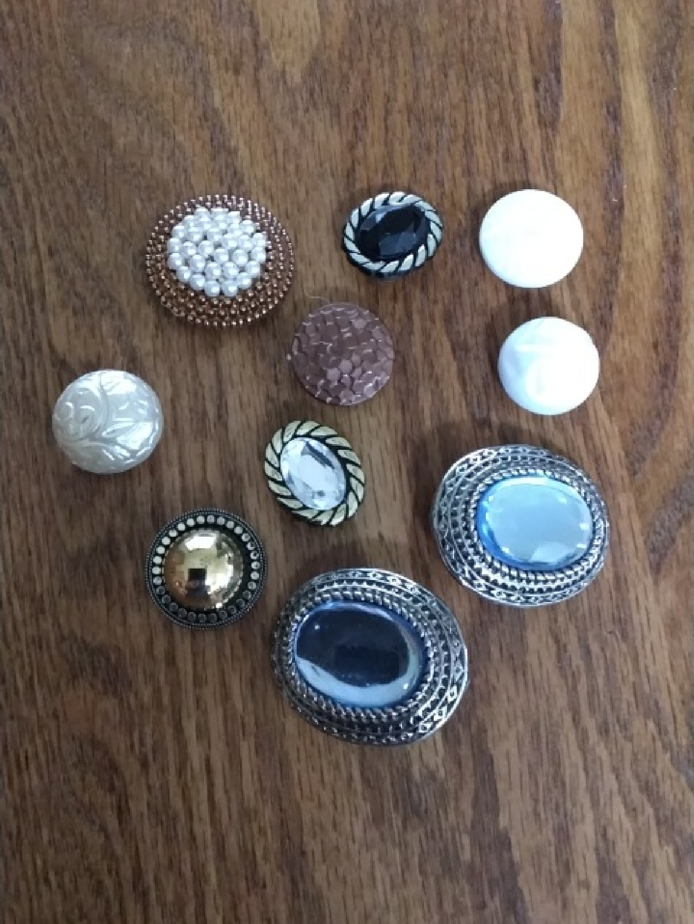 Assorted Women's Decorative Buttons and Brooch Accents - Multi-Color Set